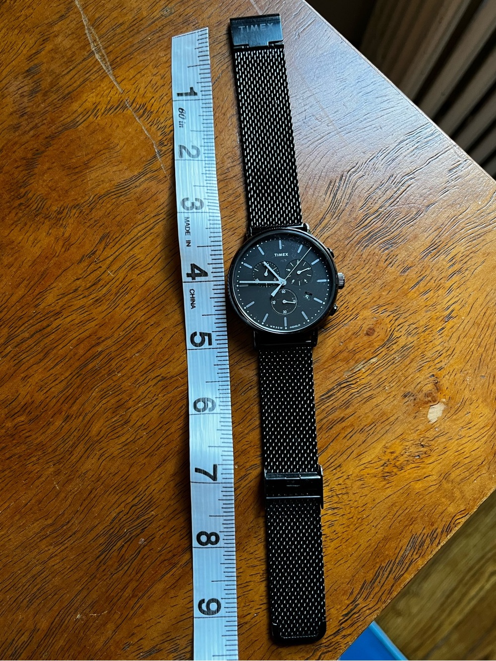 Timex Black Mesh Bracelet Chronograph Watch